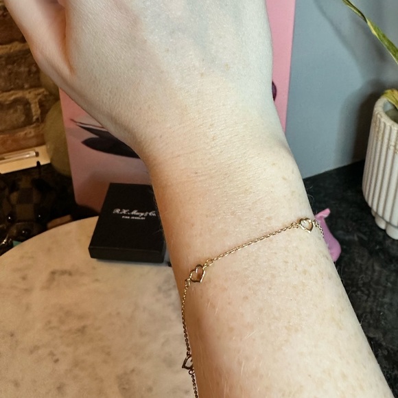 10K Gold Heart Bracelet/Anklet NWT - Picture 8 of 8